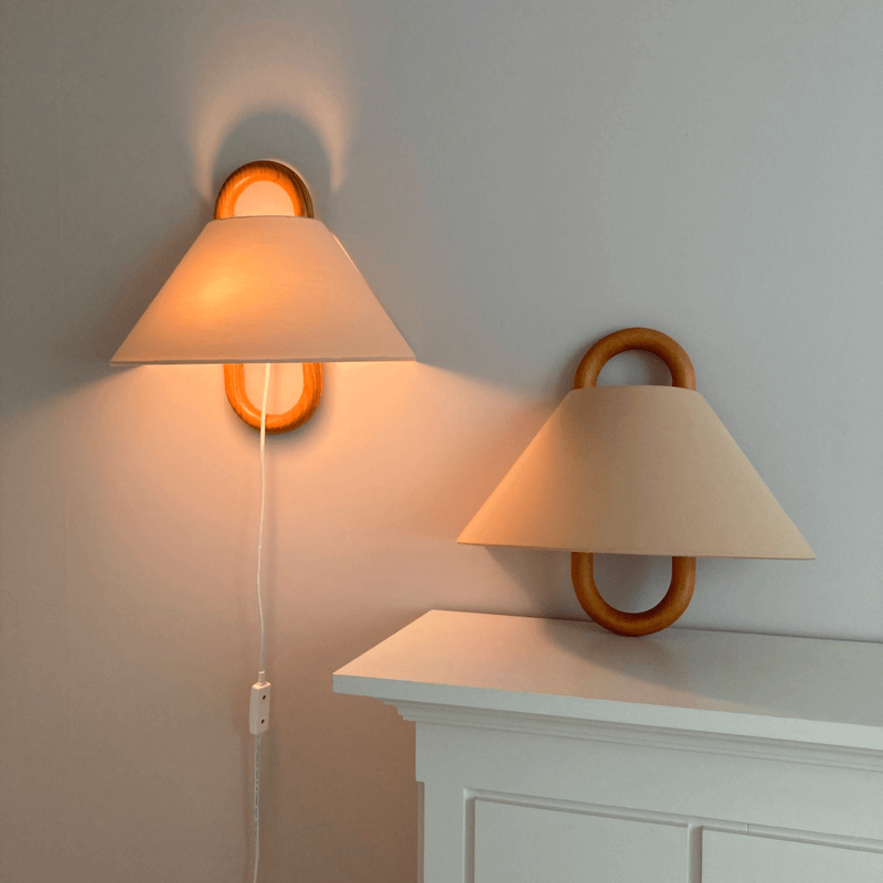 Semi-Circle Wandlampe | Holz-Metall Designleuchte im Minimalstil