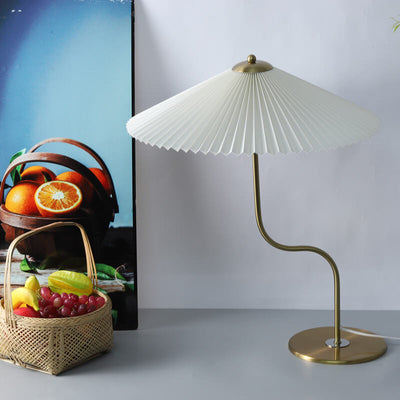 Retro Faltenschirm Tischlampe | Dekorative Schirmleuchte