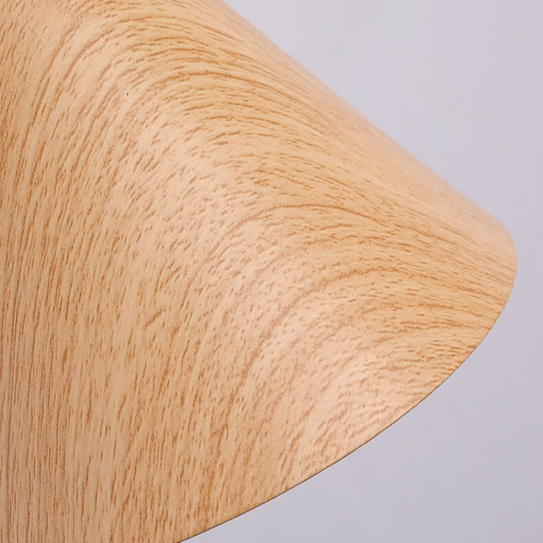 Skandinavische Schwenkarm Wandleuchte | Moderne LED Wandlampe mit Holzstruktur