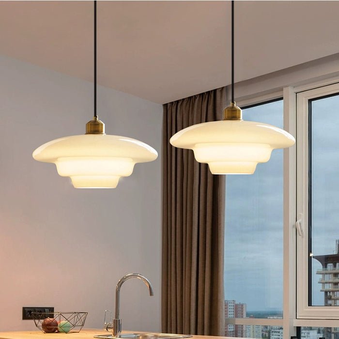 Nordic Weißes Glas-Hängelicht | Zeitloses skandinavisches Design