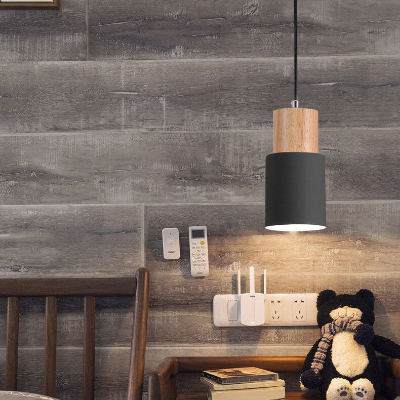 Nordische Macaron Pendelleuchte | Moderne Zylinder LED Lampe