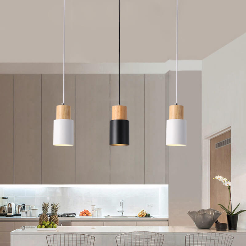 Nordische Macaron Pendelleuchte | Moderne Zylinder LED Lampe