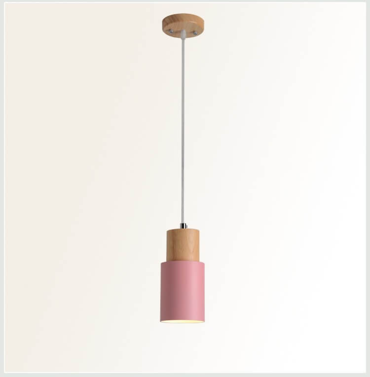 Nordische Macaron Pendelleuchte | Moderne Zylinder LED Lampe