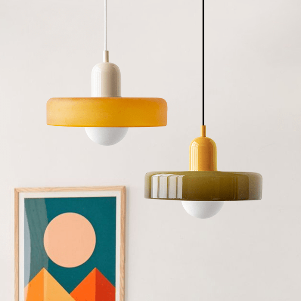 Bauhaus Stil Hängeleuchte | Moderne Kunstlampe aus Glas