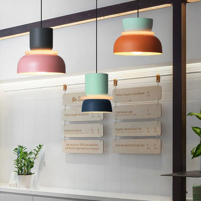 Farbige Macaron LED Lampe  | Farbige Deckenleuchte im nordischen Stil