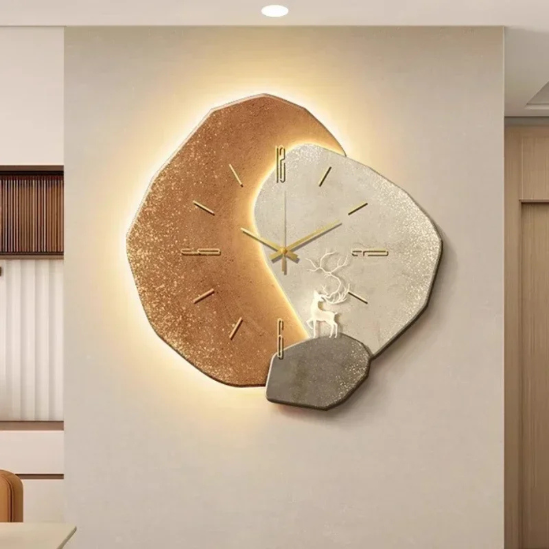 LED Wanduhr Holz & LED-Glanz | Skandinavisches Design