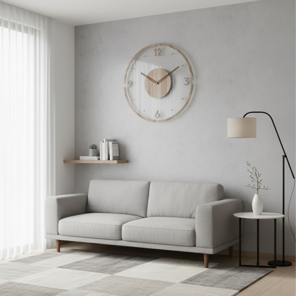 Nock Silent Design-Wanduhr | Acryl & Holz
