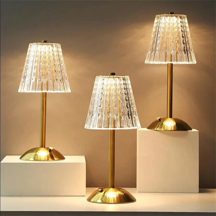 Kristall Gold Tischleuchte | Elegantes Wohnambiente