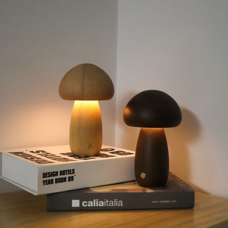 Walnuss Pilz Nachtlicht | Dimmbare, kabellose Stimmung