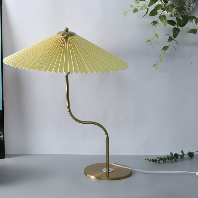 Retro Faltenschirm Tischlampe | Dekorative Schirmleuchte