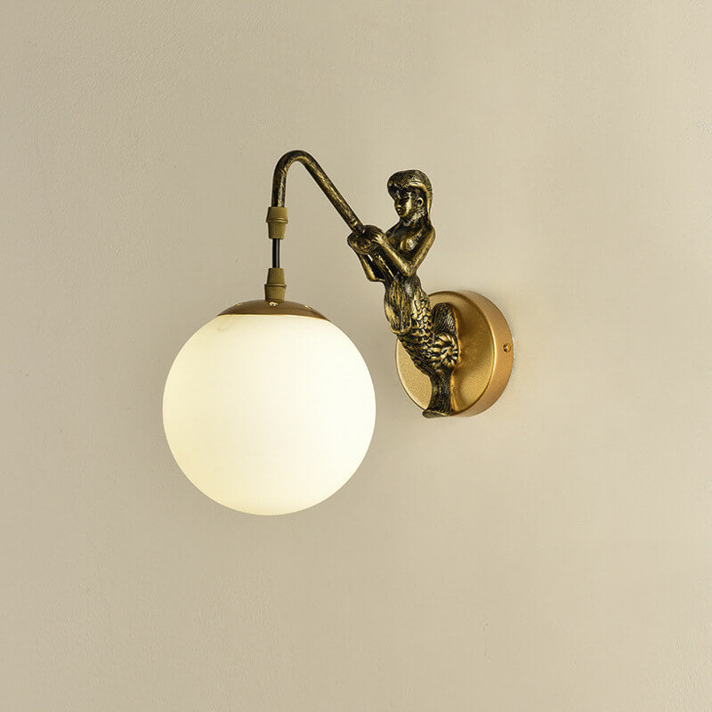 Meerjungfrau-Orb Vintage Wandleuchte | Rustikale Design-Wandlampe
