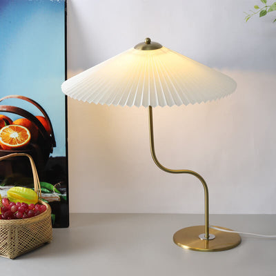 Retro Faltenschirm Tischlampe | Dekorative Schirmleuchte