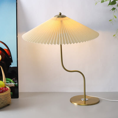 Retro Faltenschirm Tischlampe | Dekorative Schirmleuchte