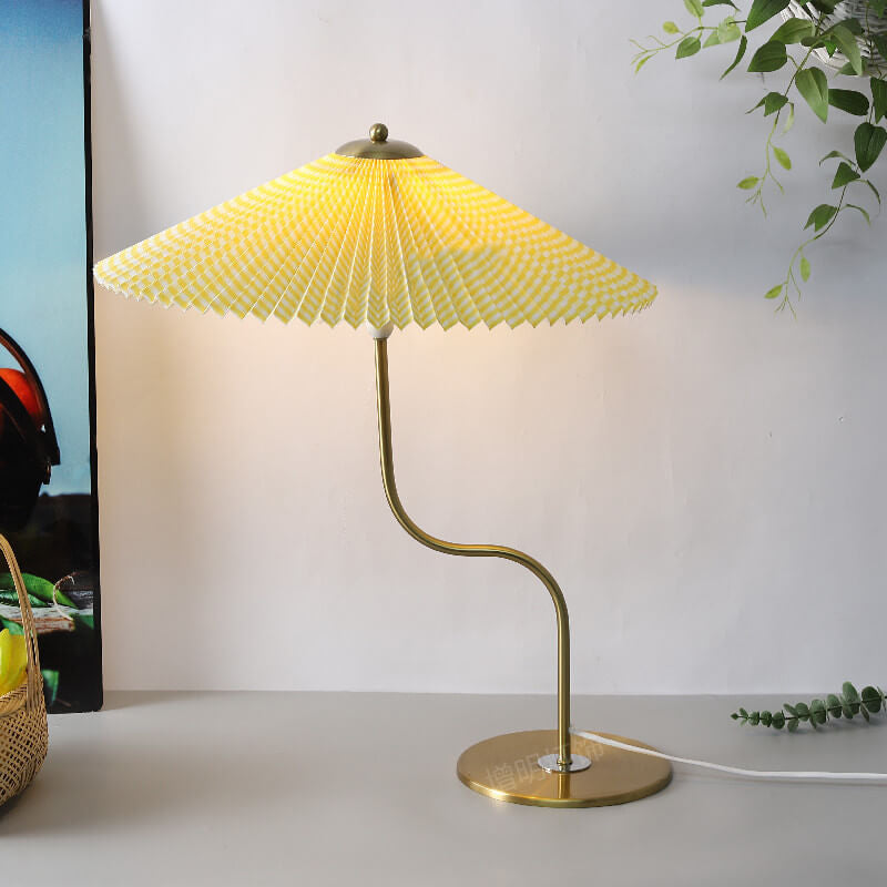 Retro Faltenschirm Tischlampe | Dekorative Schirmleuchte