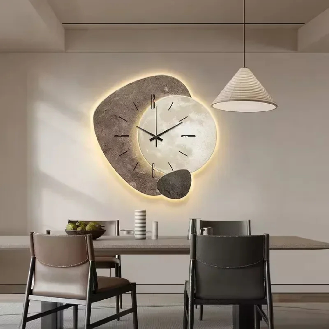 LED Wanduhr Holz & LED-Glanz | Skandinavisches Design