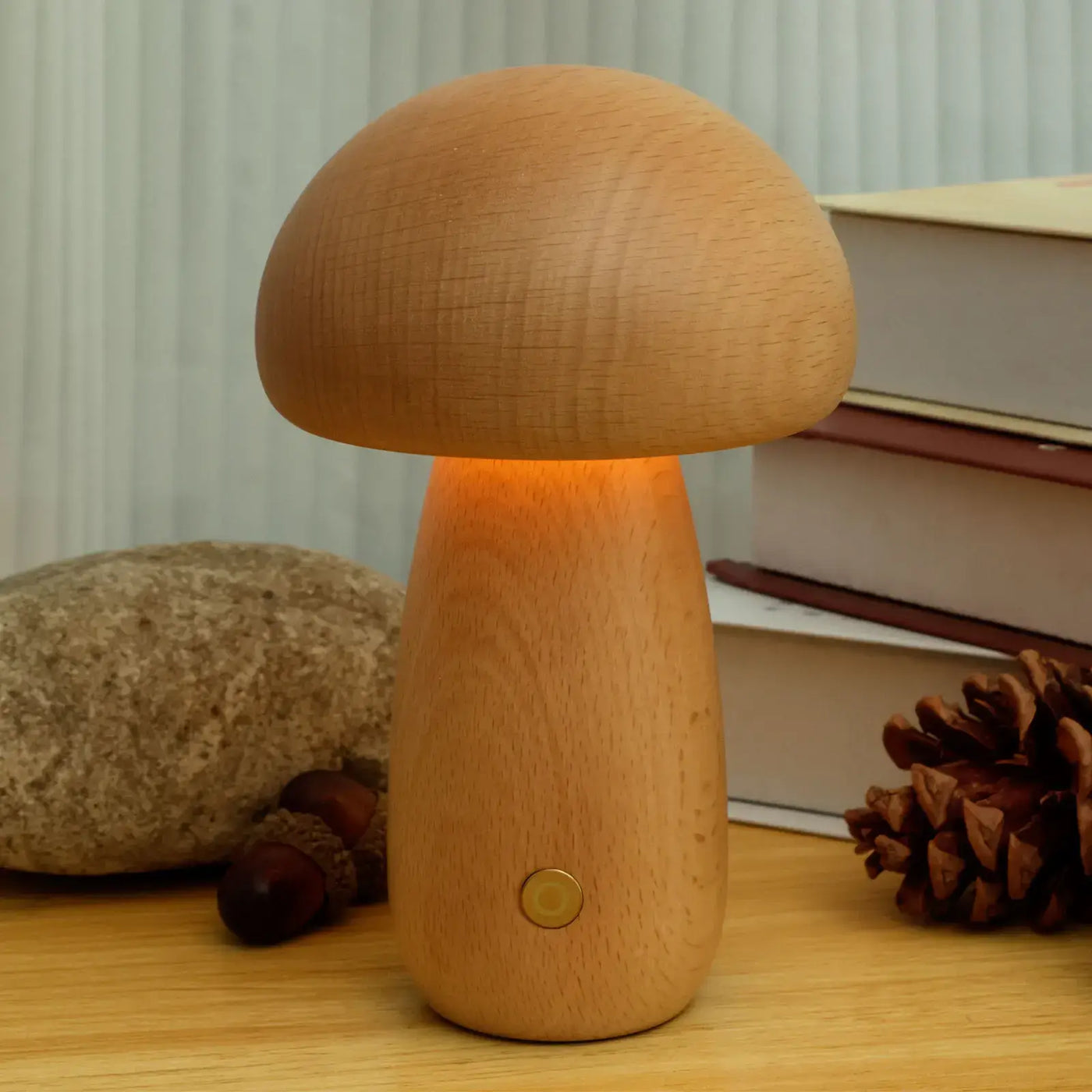Walnuss Pilz Nachtlicht | Dimmbare, kabellose Stimmung