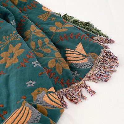 Nordischer Vogel-Wohndecke | Gemütlicher Statement-Throw