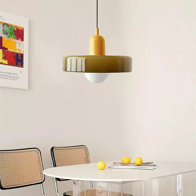 Bauhaus Stil Hängeleuchte | Moderne Kunstlampe aus Glas