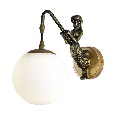 Meerjungfrau-Orb Vintage Wandleuchte | Rustikale Design-Wandlampe