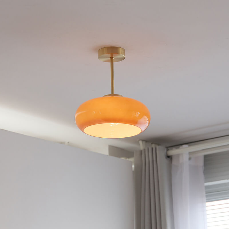 Vintage Messing Deckenleuchte | Handgefertigte Vintage Leuchte mit warmem Licht