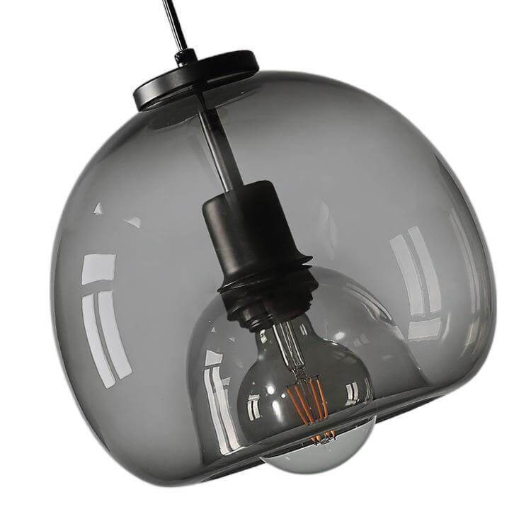 Rauchgraue Glaskugel Pendelleuchte | Handgeblasenes Glas-Designlampe