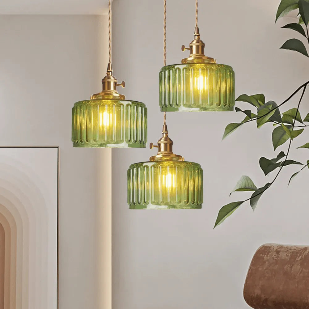 Vintage Glas-Hängelampe | Elegante Ottilia Lampe im Retro-Stil