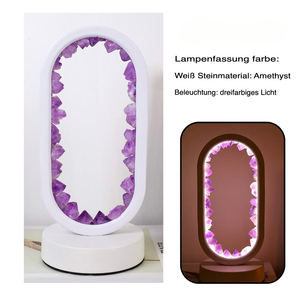 AuraStone Tischlampe | Naturstein & LED-Glow für Wohnräume