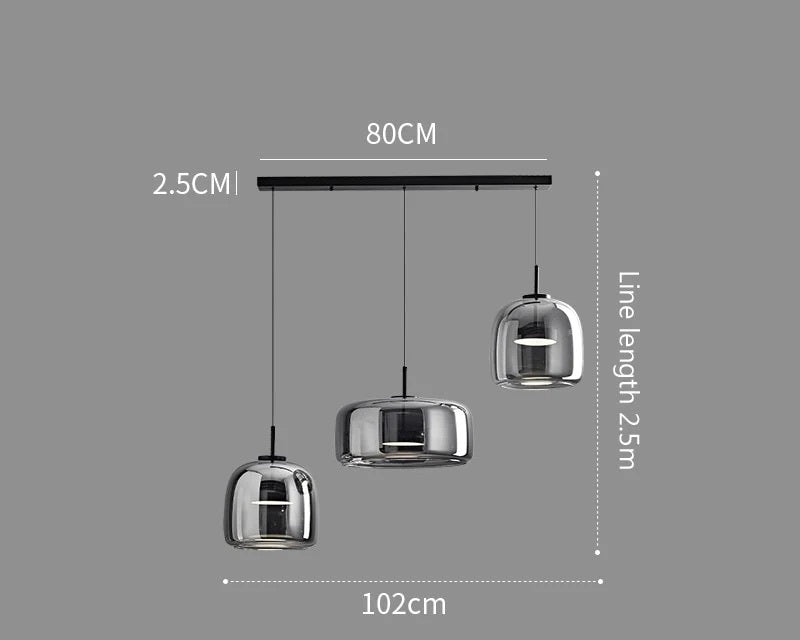Param Luxus-Glaspendel | Elegante Hängeleuchte aus Glas & Metall