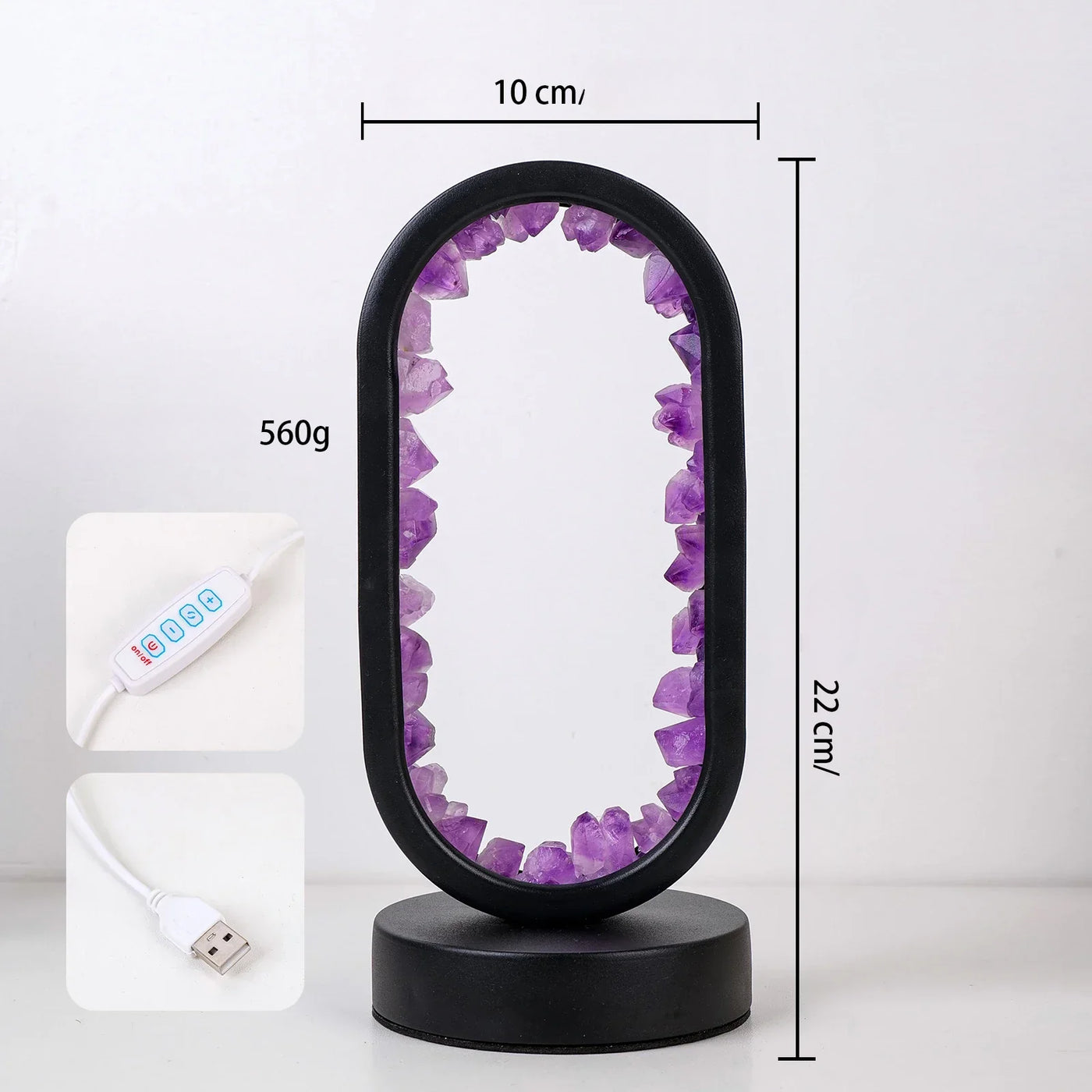 AuraStone Tischlampe | Naturstein & LED-Glow für Wohnräume