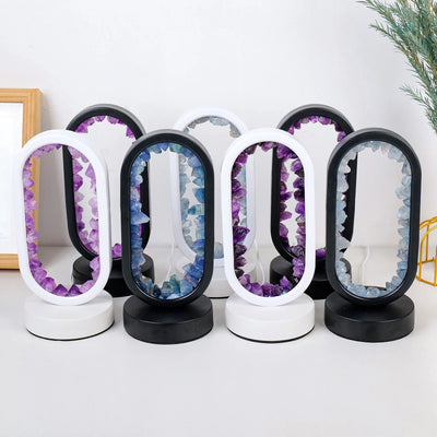 AuraStone Tischlampe | Naturstein & LED-Glow für Wohnräume