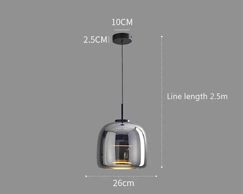 Param Luxus-Glaspendel | Elegante Hängeleuchte aus Glas & Metall