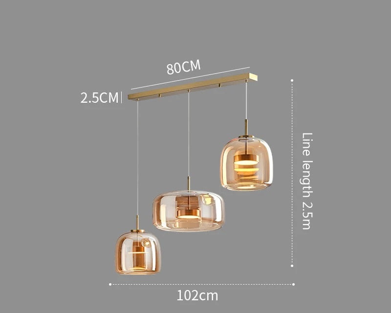 Param Luxus-Glaspendel | Elegante Hängeleuchte aus Glas & Metall