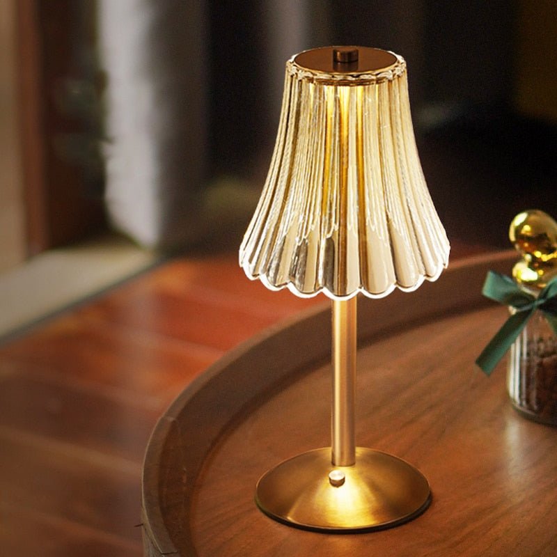 Kristall Gold Tischleuchte | Elegantes Wohnambiente
