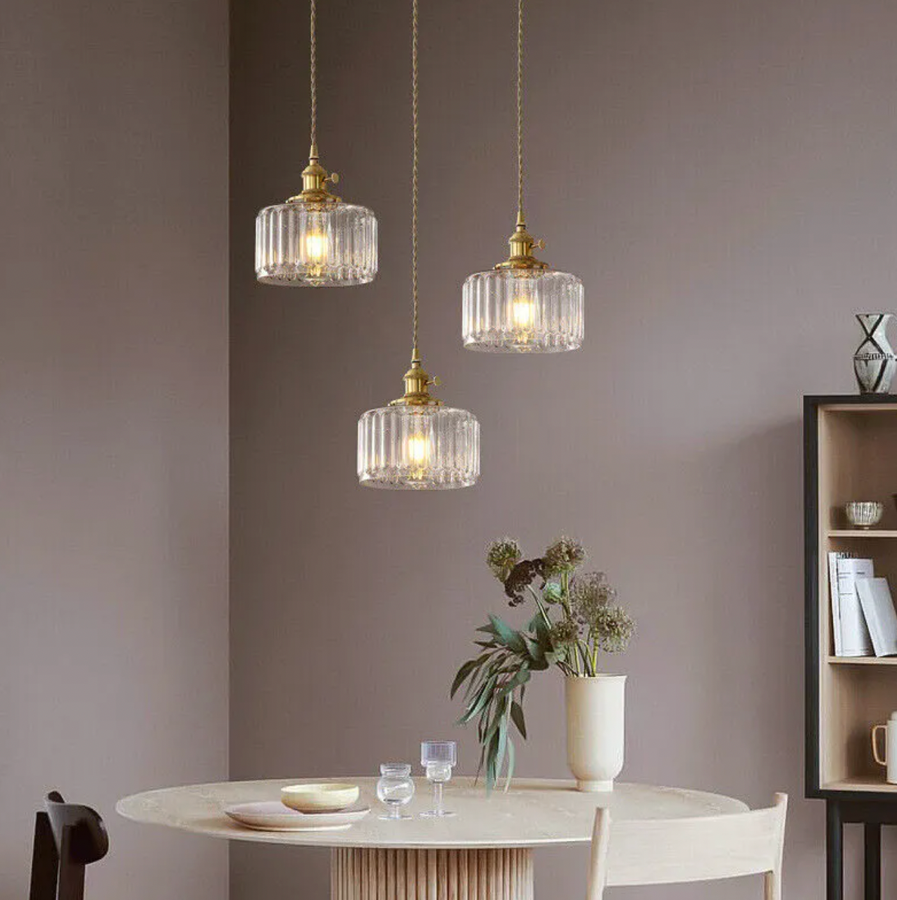 Vintage Glas-Hängelampe | Elegante Ottilia Lampe im Retro-Stil