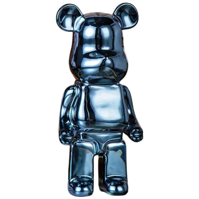 Bären-Skulptur in blauer Farbe