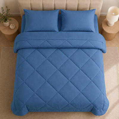 DreamWrap | 2-in-1 Bettdecke ohne Bettwäsche – Blau
