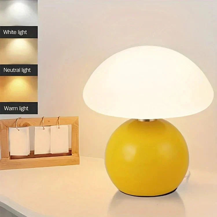Bauhaus Pilzlampe Cremeweiß | Elegantes Lichtambiente pur
