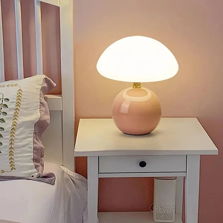Bauhaus Pilzlampe Cremeweiß | Elegantes Lichtambiente pur