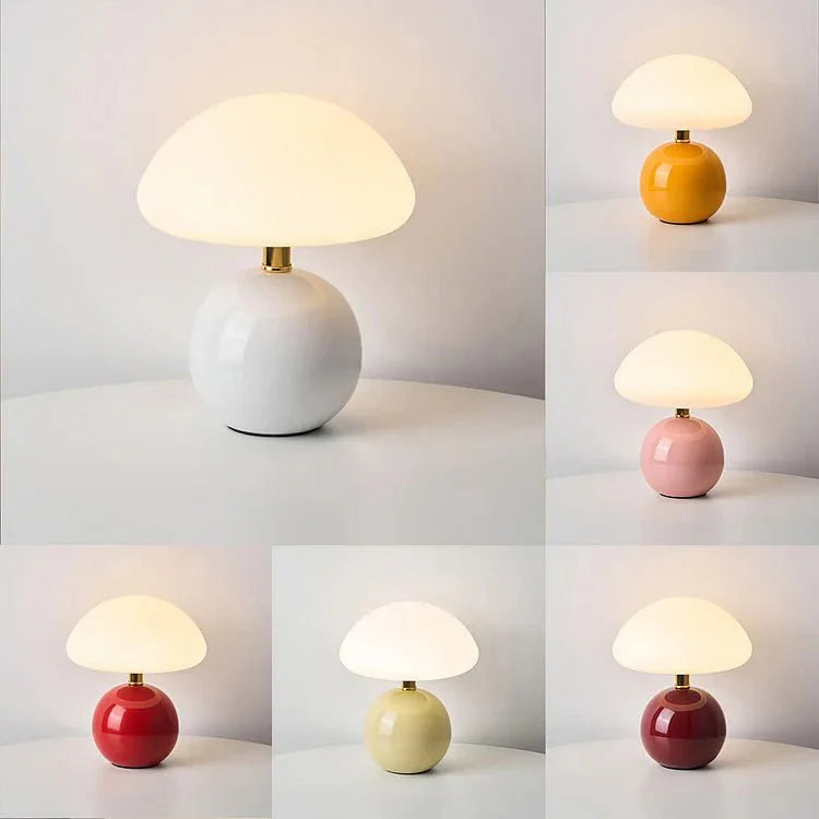 Bauhaus Pilzlampe Cremeweiß | Elegantes Lichtambiente pur