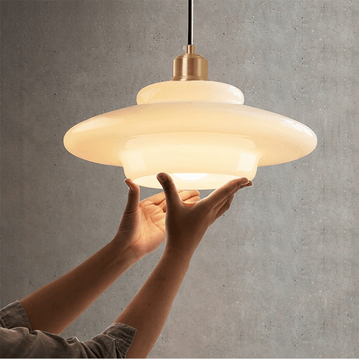 Nordic Weißes Glas-Hängelicht | Zeitloses skandinavisches Design