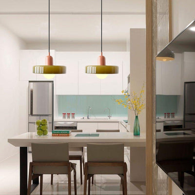 Bauhaus Stil Hängeleuchte | Moderne Kunstlampe aus Glas