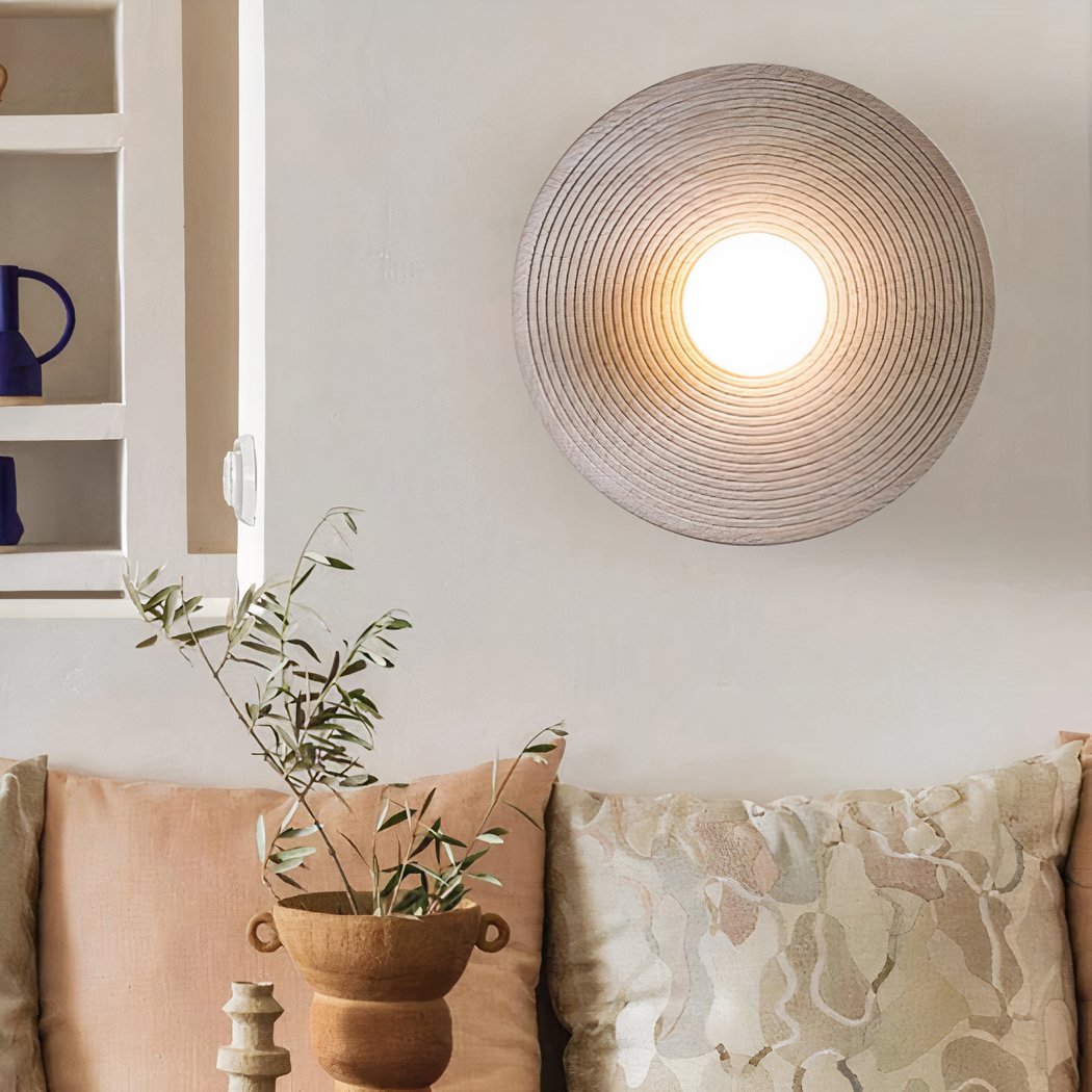Runde Wandleuchte Retro | Nordische LED Wandlampe im Vintage-Stil