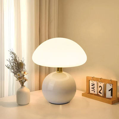 Bauhaus Pilzlampe Cremeweiß | Elegantes Lichtambiente pur