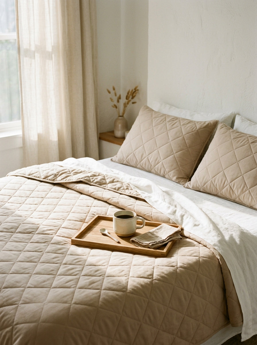 Frühstückstablett auf der DreamWrap in Beige